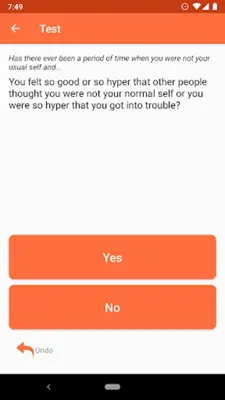 Bipolar Test android App screenshot 1